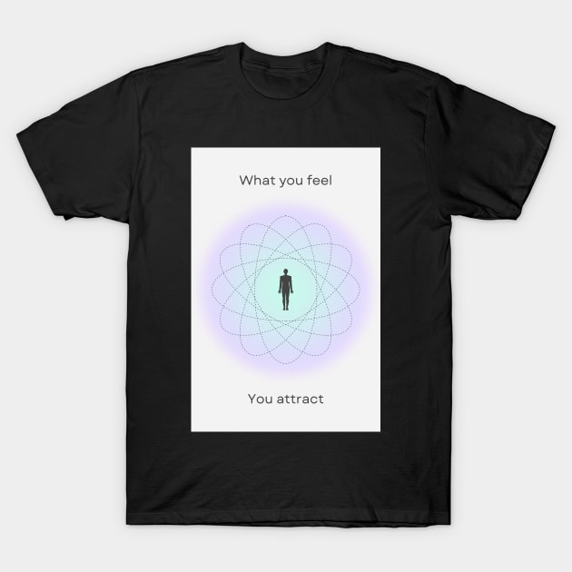 Positive Affirmation Purple Aesthetic Aura Energy T-Shirt by mystikwhale